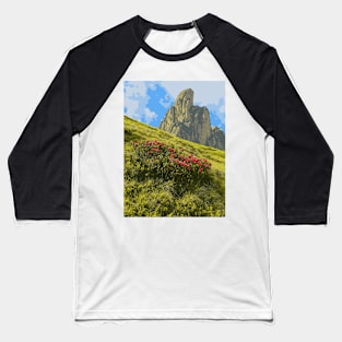 Slanted Flowers - Landscape Baseball T-Shirt